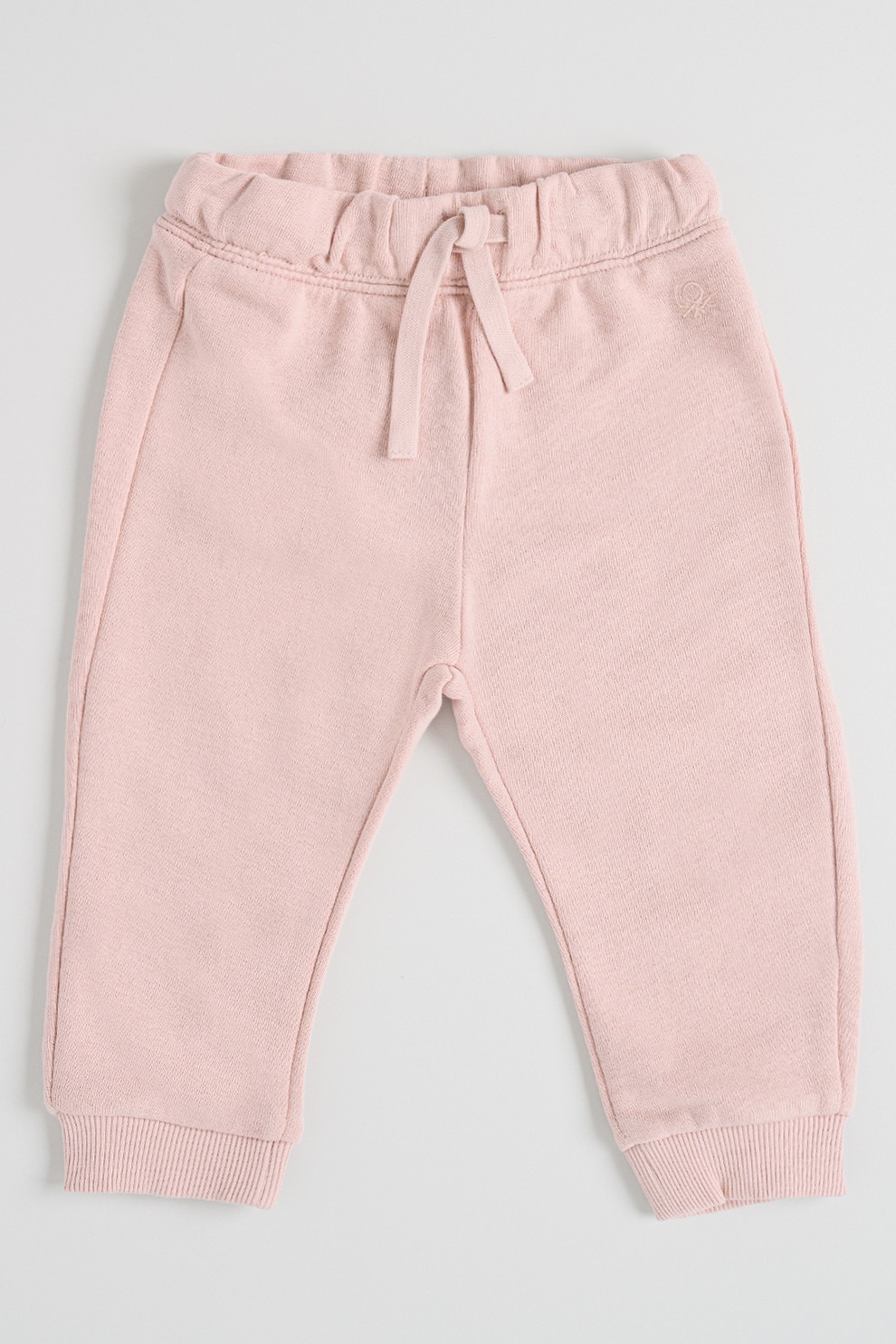 United Colors of Benetton, Pantaloni de trening din bumbac cu model uni, Roz, 110 CM
