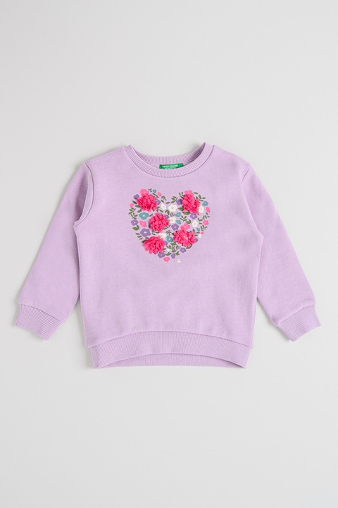 United Colors of Benetton, Памучен флорален суитшърт, Виолетов