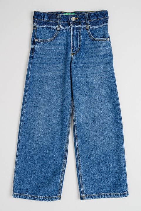 United Colors of Benetton, Straight fit farmernadrág zsebekkel, Melange kék, 120 CM