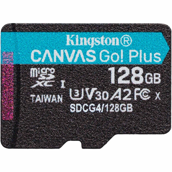 Карта памет Kingston, MicroSDXC, 128GB, Canvaso GO Plus, Без адаптер