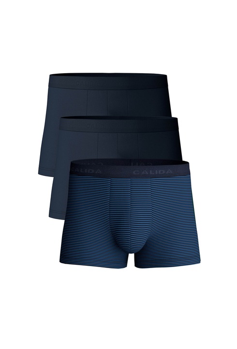 CALIDA, Set de boxeri din amestec de bumbac - 3 perechi, Albastru ultramarin