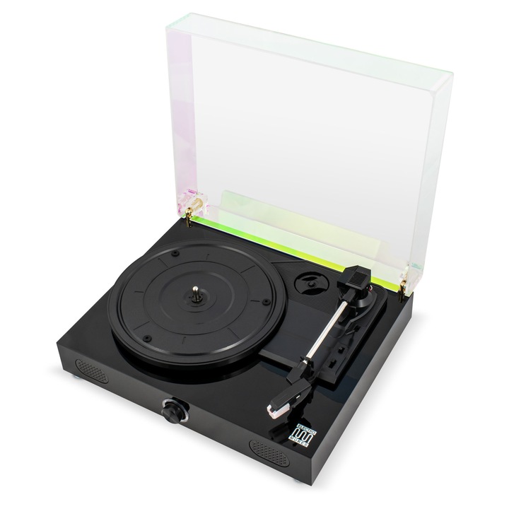 Pick-up cu ac safir si difuzor bluetooth Electromures EM 1020, Culoare Negru - Rainbow Edition