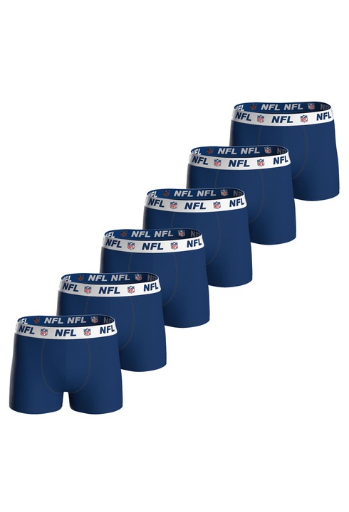 NFL, Set de boxeri cu banda logo in talie - 6 perechi, Albastru inchis