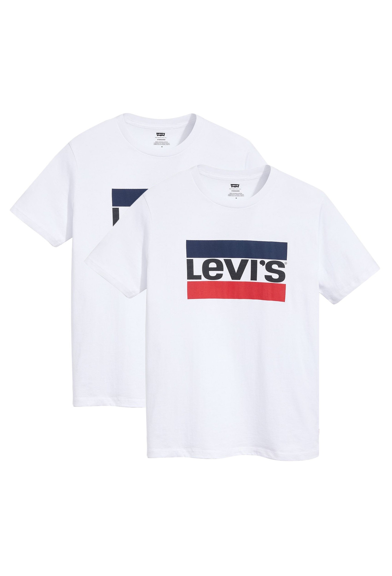 Levi's, Set de tricouri cu imprimeu logo - 2 piese, Alb, XL