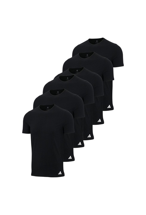 adidas, Set de tricouri de casa cu logo - 6 piese, Negru