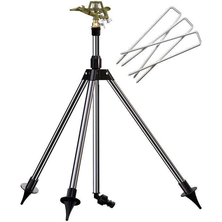 Aspensor de gazon cu trepied telescopic Gardebruk, 30° - 360°, Otel, Raza actionare 24m, Inaltime reglabila