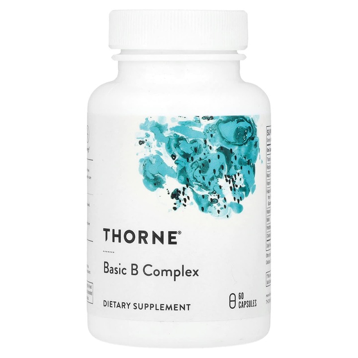 Thorne, Complex B de baza, 60 capsule, fara gluten, energie