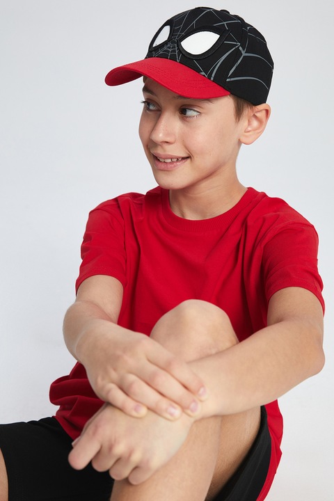 LC WAIKIKI, Sapca cu model, Negru stins/Alb optic/Rosu vermillion