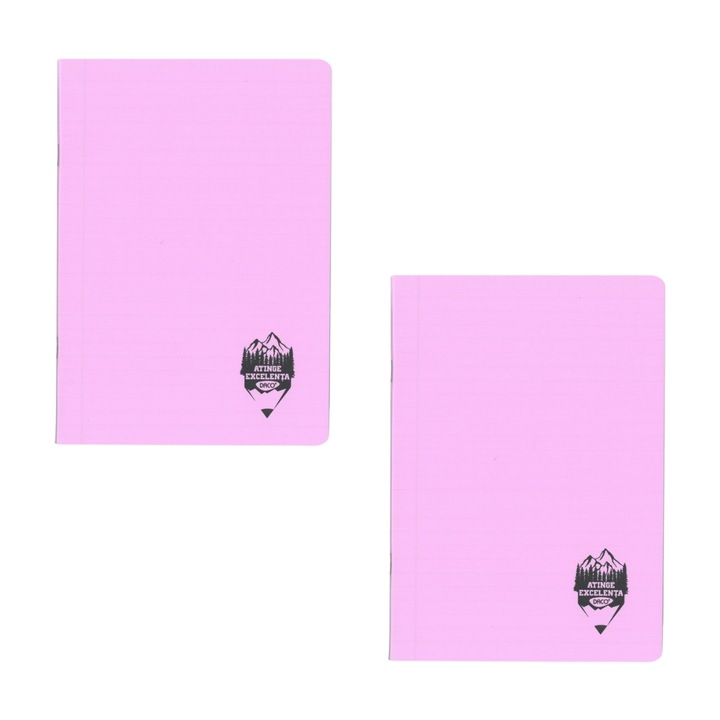 Комплект 2 тетрадки DACO A5, 100 листа, 70гр/кв.м, редове, пластмасова корица, Пастелно лилаво