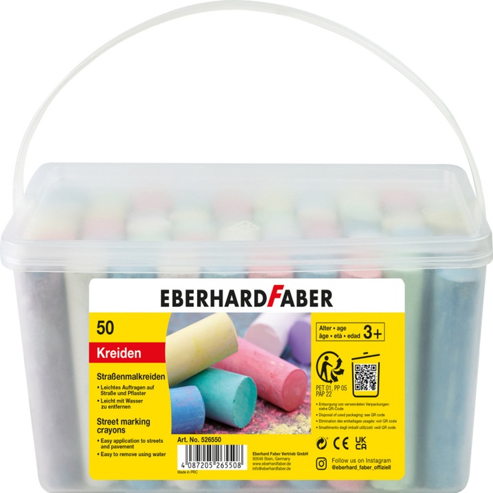 Kréta 50 db-os aszfaltrajzoló műanyag dobozban Eberhard Faber
