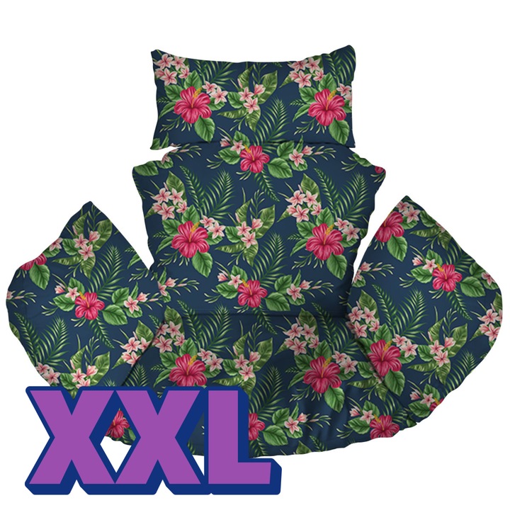 Függőfotel párna, FEROCITY, XXL, Kokon Palm Dark