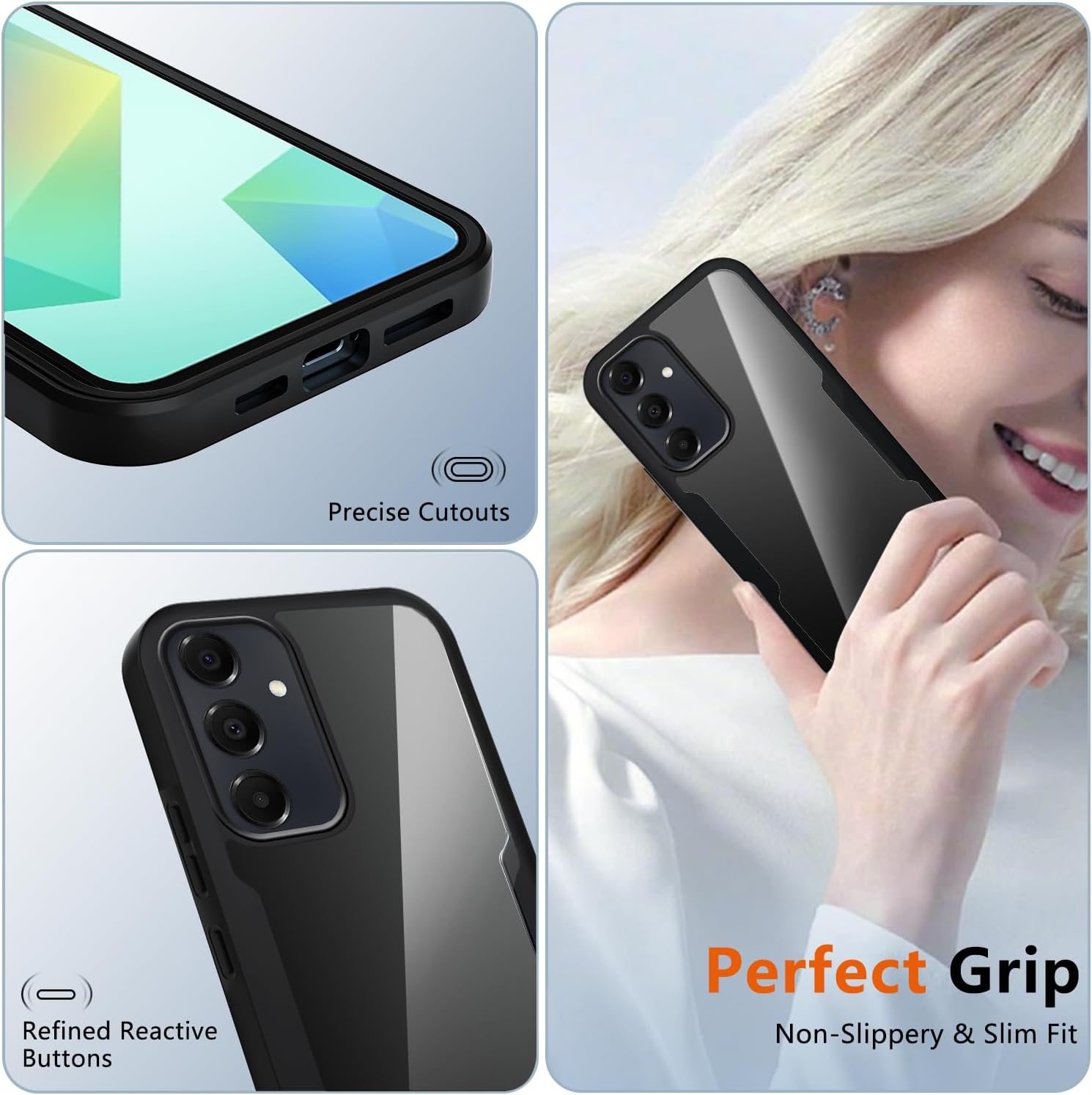 Set 360: Husa cu folie integrata pentru Samsung Galaxy A17 Protectie 360 fata / spate - Negru