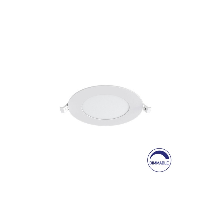 Aplica Braytron LED rotund 6W 3000K alb dimabil, diametru 12.8cm