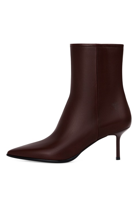 Potamy, Botine din piele cu varf ascutit, Maro inchis