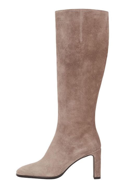 Potamy, Cizme lungi pana la genunchi din piele intoarsa, Maro nisip