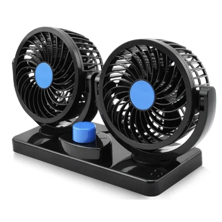 Dupla autós ventilátor 12 V-os autós aljzat tápegység nagyon csendes 2 sebességfokozat Mars 304