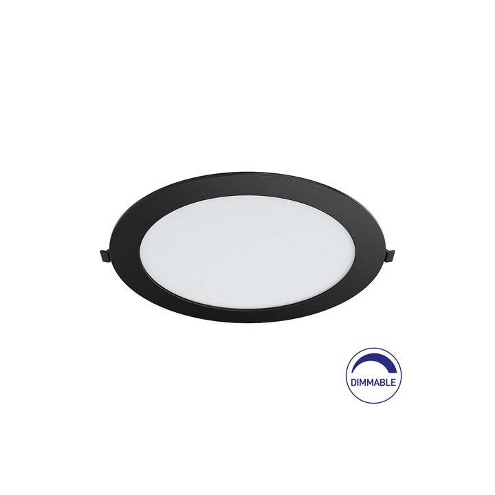 Spot led rotund st 18w 1760lm dim 6500k f:229mm negru ip40