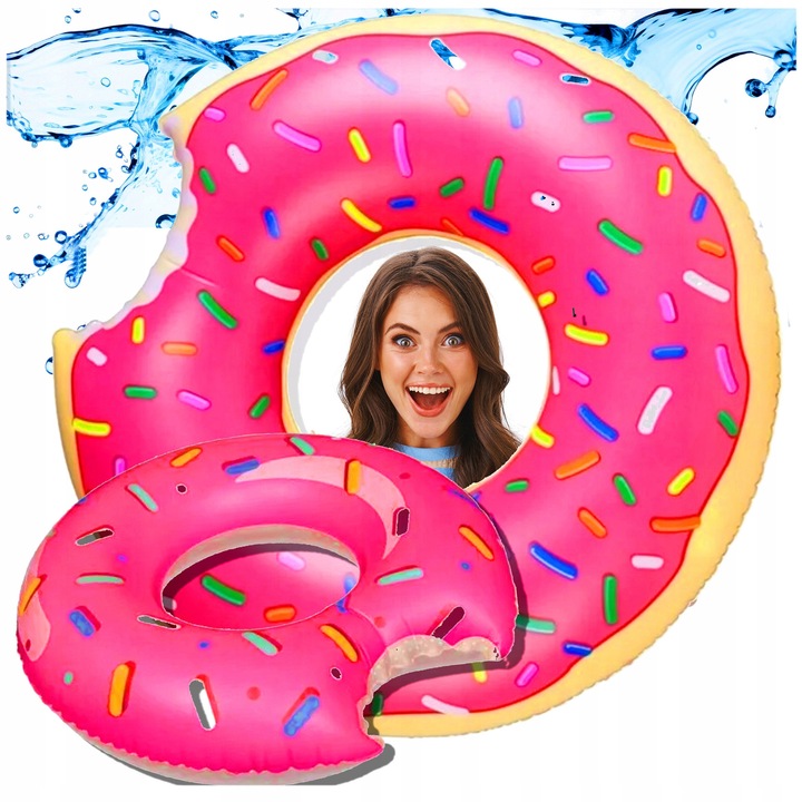 Colac gonflabil mare, FOTOROB saltea plutitoare pentru apa, piscina, in forma de gogoasa, 90 cm XXL