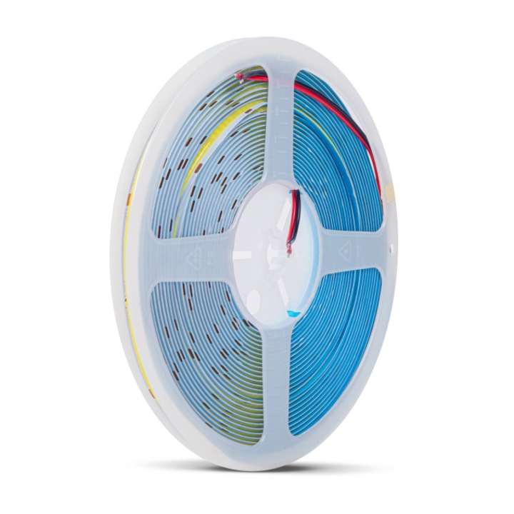 COB LED szalag, meleg fehér, 24V, 11W/m, 312 LED/méter, 10 m