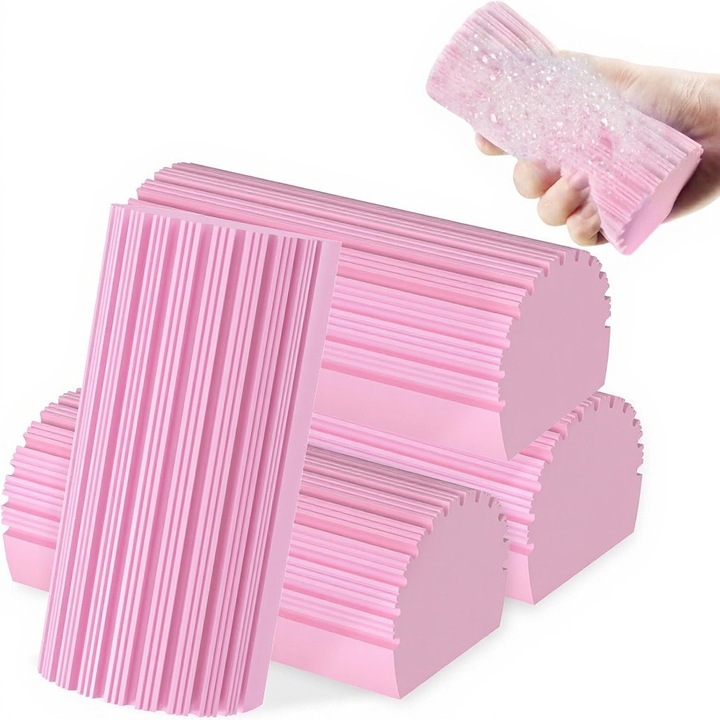 Set 4 Bureti Magici BEKZ, Multifunctionali, Roz, Absorbtie Superioara