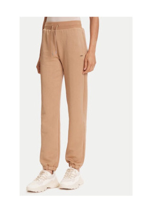 Pantaloni de trening din amestec de bumbac cu logo metalic si model logo discret