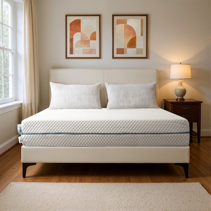 Saltea Tribesigns, burete, 120x200 cm, 7 zone, medie duritate, husa detasabila, 20 cm