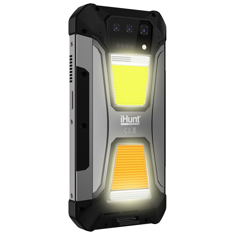 Telefon mobil iHunt Tank 2 Pro cu Proiector Video DLP, Dual SIM, 4G, Octa-Core, 24GB RAM, 512GB, 23800mAh, Incarcare Turbo 120W, Lanterna Puternica, NFC, IP68, Android 14