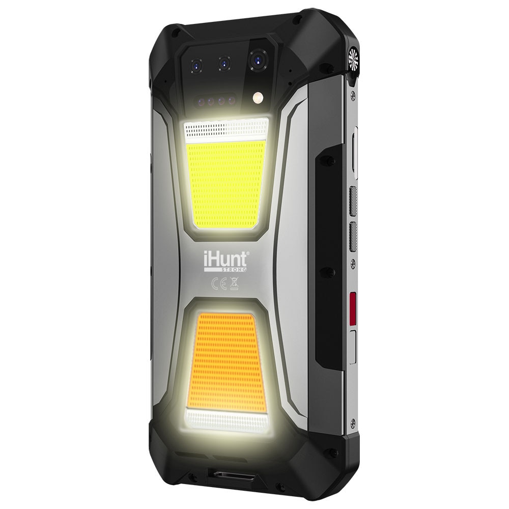 Telefon mobil iHunt Tank 2 Pro cu Proiector Video DLP, Dual SIM, 4G, Octa-Core, 24GB RAM, 512GB, 23800mAh, Incarcare Turbo 120W, Lanterna Puternica, NFC, IP68, Android 14