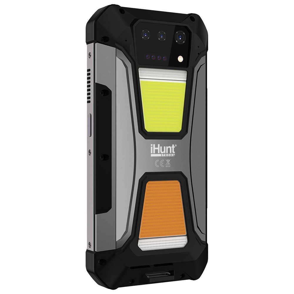 Telefon mobil iHunt Tank 2 Pro cu Proiector Video DLP, Dual SIM, 4G, Octa-Core, 24GB RAM, 512GB, 23800mAh, Incarcare Turbo 120W, Lanterna Puternica, NFC, IP68, Android 14