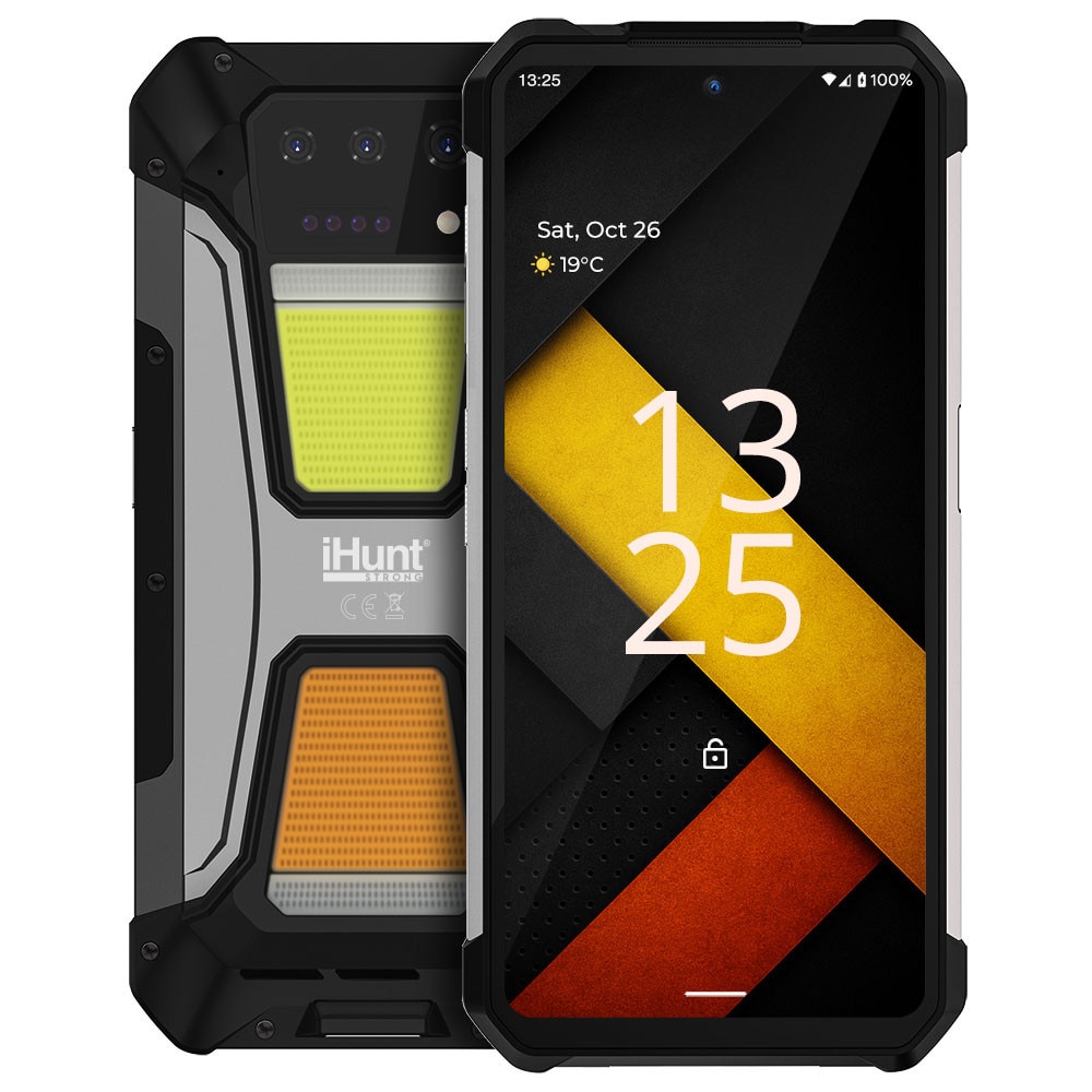 Telefon mobil iHunt Tank 2 Pro cu Proiector Video DLP, Dual SIM, 4G, Octa-Core, 24GB RAM, 512GB, 23800mAh, Incarcare Turbo 120W, Lanterna Puternica, NFC, IP68, Android 14