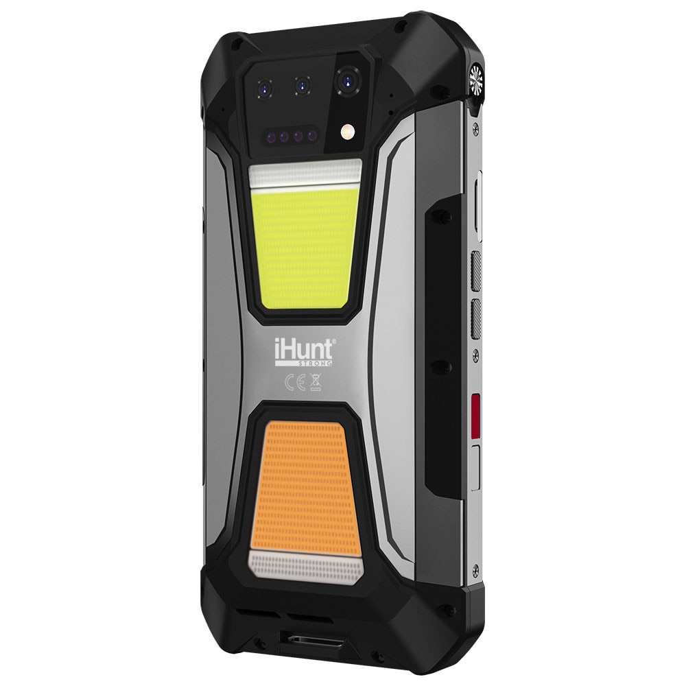 Telefon mobil iHunt Tank 2 Pro cu Proiector Video DLP, Dual SIM, 4G, Octa-Core, 24GB RAM, 512GB, 23800mAh, Incarcare Turbo 120W, Lanterna Puternica, NFC, IP68, Android 14