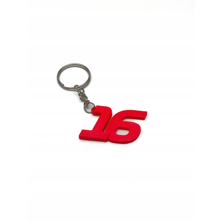 Kulcstartók Charles Leclerc 16 F1, Versenypályák, 3D, PLA, 25x60-80x5mm