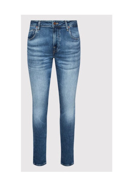 Blugi cu ascpect decolorat si 5 buzunare