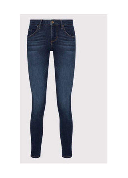 Blugi cu croiala skinny si aspect prespalat