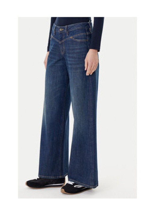 Blugi din bumbac cu talie medie si croiala evazata, W33-L32 US