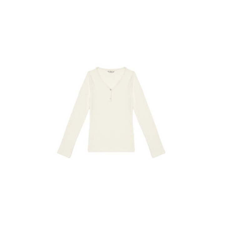 Bluza din viscoza cu decolteu in V si nasturi