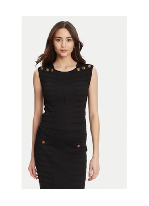 Bluza texturata cu nasturi decorativi