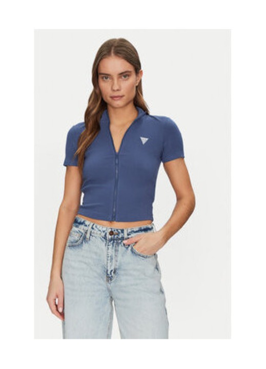 Bluza crop cu fermoar