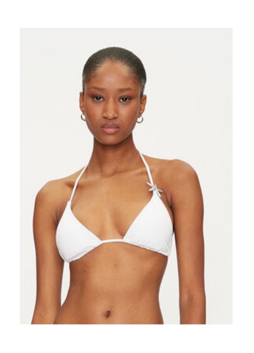 Sutien de baie cu accente metalice, Alb