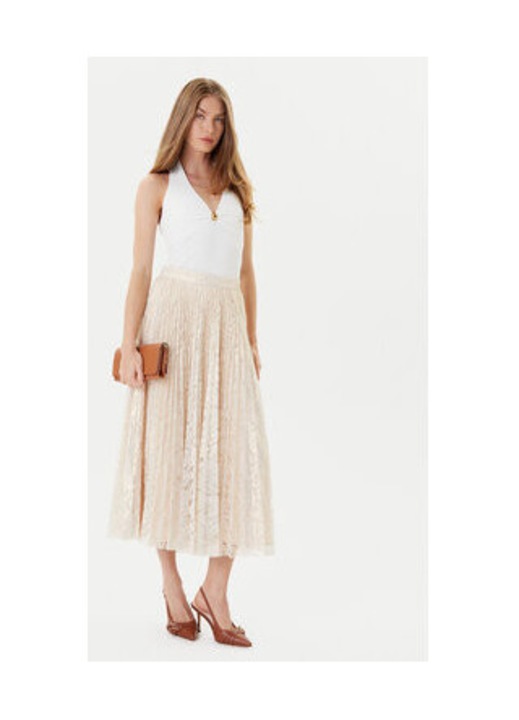 Fusta midi din poliester, XL INTL