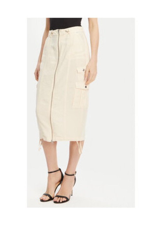 Fusta midi din amestec de in si lyocell