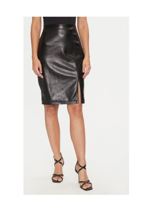 Fusta midi din piele ecologica, 2XL INTL