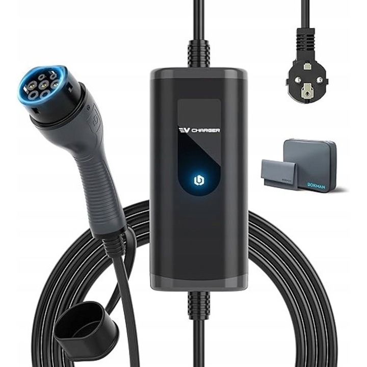 Incarcator portabil EV Tip 2 16A 3.68kW, set complet, cablu 5m, waterproof IP65