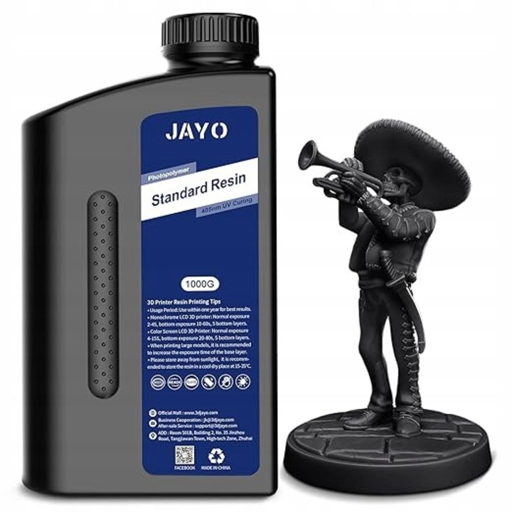 AYO fotopolimer gyanta 1KG, fekete, 3D LCD/DLP/SLA nyomtatókhoz, gyorsan száradó