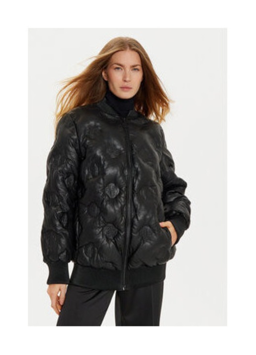 Geaca cu model monogram si fermoar, XS INTL