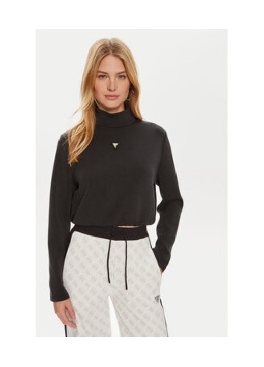 Pulover crop cu guler inalt