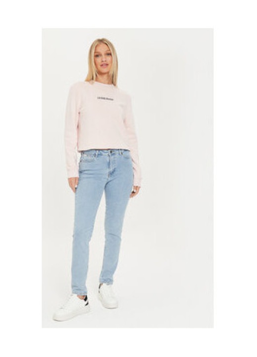 Bluza de trening cu logo brodat si maneci cazute