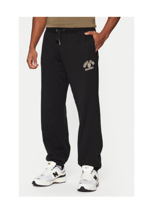 Pantaloni de trening uni din bumbac cu snur in talie, S INTL
