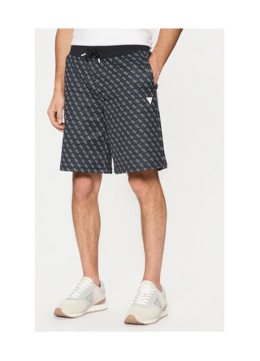 Bermude cu talie ajustabila si imprimeu, XS INTL