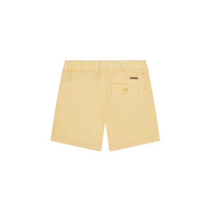 Pantaloni scurti cu buzunare oblice din amestec de in